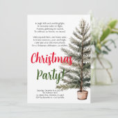Vrolijk Kerstfeest Vakantie Gedicht Party Uitnodig Aankondiging (Staand voorkant)