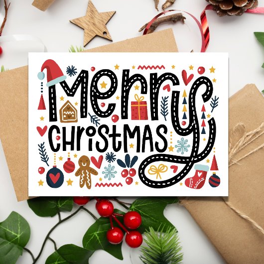 vrolijk kerstfeest | Vakantie Groetjes Briefkaart