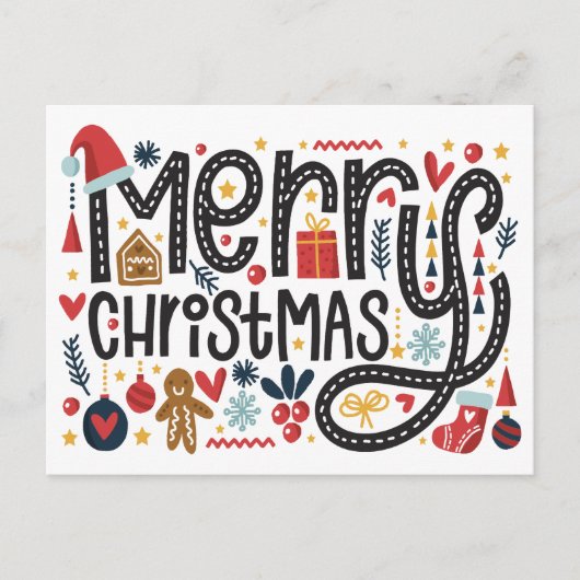 vrolijk kerstfeest | Vakantie Groetjes Briefkaart (Voorkant)