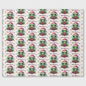 Vrolijk kerstfeest vakantie kikker cadeaupapier (Vlak)