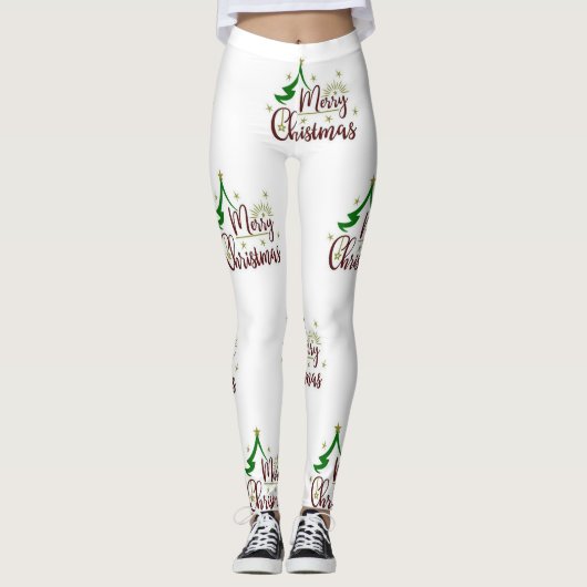 ***VROLIJK KERSTFEEST** VAKANTIE LEGGINGS (Voorkant)