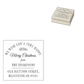 Vrolijk kerstfeest vakantie retour adres rubberstempel (Gestempeld)