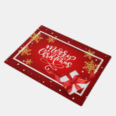 Vrolijk Kerstfeest Vakantie Rood CALIGRAPHY Deurmat (Schuin)
