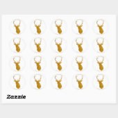 Vrolijk kerstfeest vakantie sticker Stag Faux Gold (Vel)