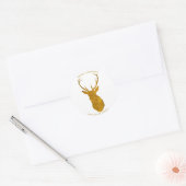 Vrolijk kerstfeest vakantie sticker Stag Faux Gold (Envelop)