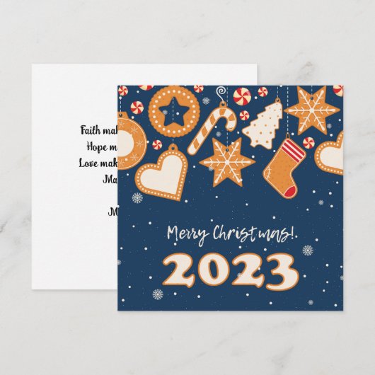 vrolijk kerstfeest! Vakantie wenskaart Feestdagenkaart (Voorkant / Achterkant)