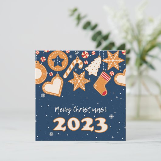 vrolijk kerstfeest! Vakantie wenskaart Feestdagenkaart (Staand voorkant)