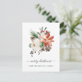 vrolijk kerstfeest | Vakantiefloral Feestdagenkaart (Staand voorkant)