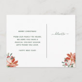 vrolijk kerstfeest | Vakantiefloral Feestdagenkaart (Achterkant)