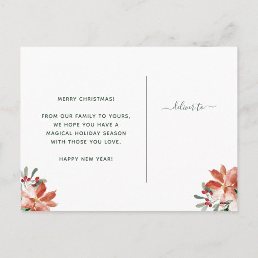 vrolijk kerstfeest | Vakantiefloral Feestdagenkaart (Achterkant)