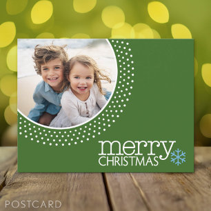 Vrolijk Kerstfeest - Vakantiefoto Stippen Briefkaa Feestdagenkaart