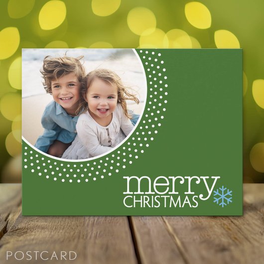 Vrolijk Kerstfeest - Vakantiefoto Stippen Briefkaa Feestdagenkaart