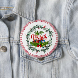 Vrolijk kerstfeest, vakantiemodel, ronde button 4,0 cm