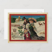 Vrolijk kerstfeest,  vakantieviering briefkaart (Voorkant / Achterkant)