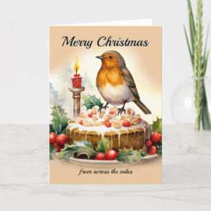Vrolijk kerstfeest van Across the Miles Robin Bedankkaart