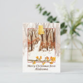 Vrolijk Kerstfeest van Alabama Bomen Winter Sneeuw Feestdagenkaart (Staand voorkant)