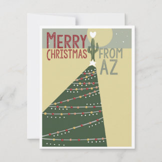 Vrolijk kerstfeest van Arizona Cactus Tree Lights Feestdagenkaart