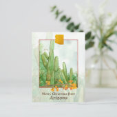 Vrolijk kerstfeest van Arizona Saguaro Cactus Feestdagenkaart (Staand voorkant)