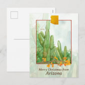 Vrolijk kerstfeest van Arizona Saguaro Cactus Feestdagenkaart (Voorkant / Achterkant)