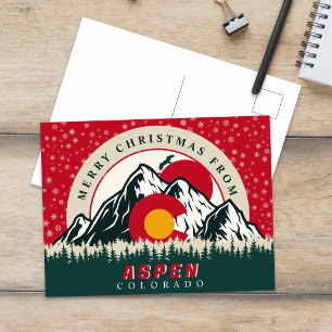 Vrolijk kerstfeest van Aspen Colorado Souvenirs Briefkaart