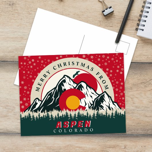 Vrolijk kerstfeest van Aspen Colorado Souvenirs Briefkaart