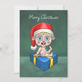Vrolijk kerstfeest van Baby Santa Feestdagenkaart (Voorkant)