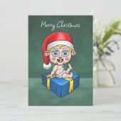 Vrolijk kerstfeest van Baby Santa Feestdagenkaart (Staand voorkant)