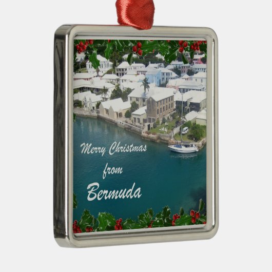 Vrolijk kerstfeest van Bermuda Metalen Ornament (Rechts)