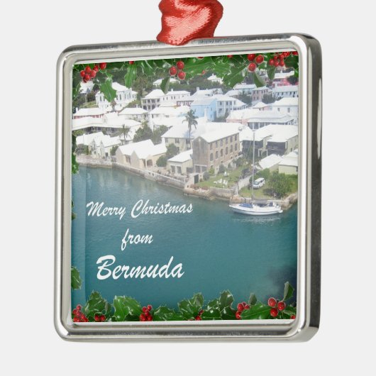 Vrolijk kerstfeest van Bermuda Metalen Ornament (Links)