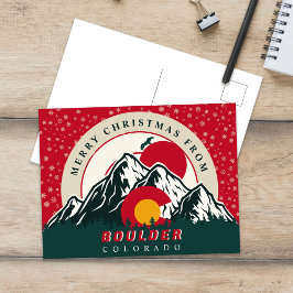 Vrolijk kerstfeest van Boulder Colorado Souvenirs Briefkaart