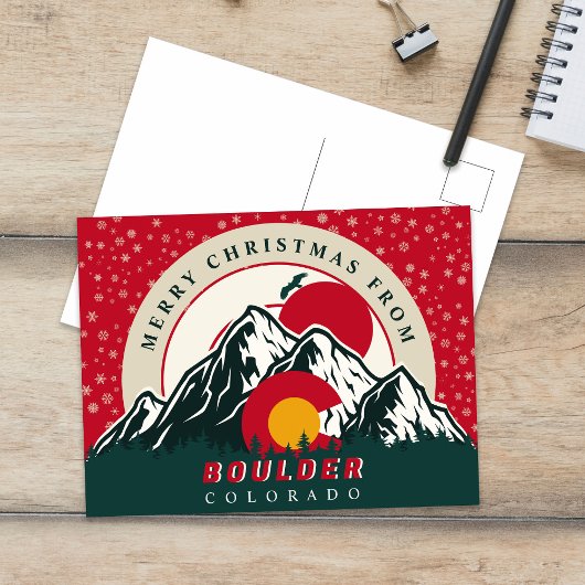 Vrolijk kerstfeest van Boulder Colorado Souvenirs Briefkaart
