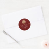 Vrolijk kerstfeest van Bourgogne Goud RSVP Sneeuwv Ronde Sticker (Envelop)