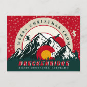 Vrolijk kerstfeest van Breckenridge Colorado skiën Briefkaart (Voorkant)
