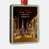 Vrolijk kerstfeest van Burlington VT, Metalen Ornament (Rechts)