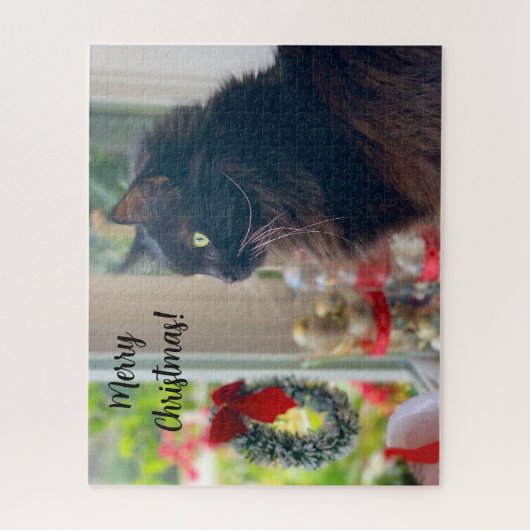 Vrolijk kerstfeest van Buster Kat puzzel Legpuzzel (Verticaal)