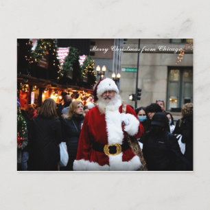 Vrolijk kerstfeest van Chicago / Santa Feestdagenkaart