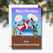 Vrolijk kerstfeest van Chiropractor Kantoor Santa Feestdagenkaart