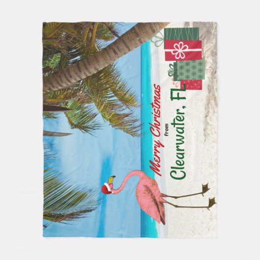 Vrolijk kerstfeest van Clearwater, FL Fleece Deken (Voorkant)