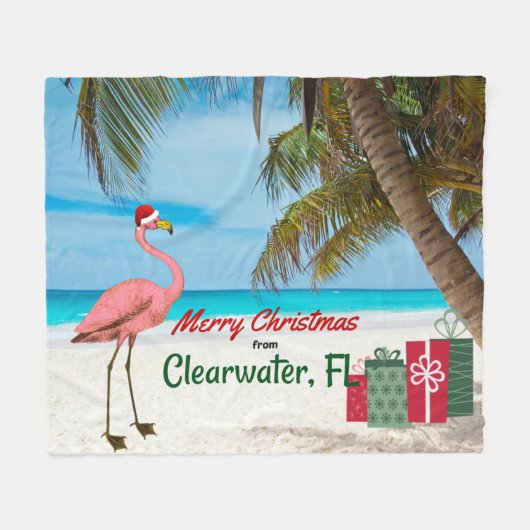 Vrolijk kerstfeest van Clearwater, FL Fleece Deken (Voorkant (Horizontaal))