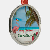 Vrolijk kerstfeest van Clearwater, FL Metalen Ornament (Rechts)