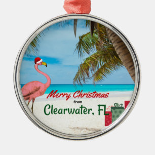 Vrolijk kerstfeest van Clearwater, FL Metalen Ornament