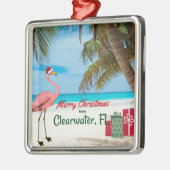Vrolijk kerstfeest van Clearwater, FL Metalen Ornament (Links)