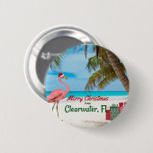 Vrolijk kerstfeest van Clearwater, FL Ronde Button 5,7 Cm (Voorkant /achterkant)