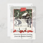 Vrolijk kerstfeest van Connecticut Boerderij geper Feestdagenkaart (Voorkant / Achterkant)