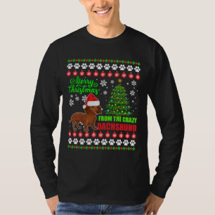 Vrolijk kerstfeest van Dachshund Dog Ugly Sweater T-shirt