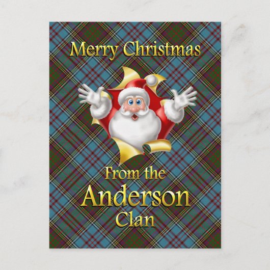 Vrolijk kerstfeest van de Anderson Clan Feestdagenkaart (Voorkant)