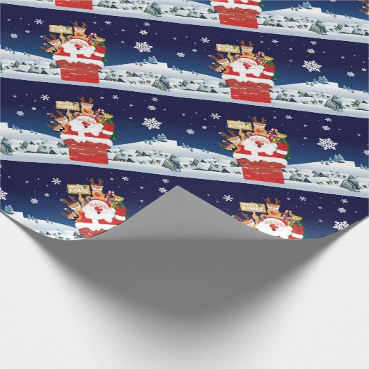 Vrolijk kerstfeest van de bemanning cadeaupapier (Hoek)