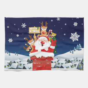 Vrolijk kerstfeest van de bemanning theedoek