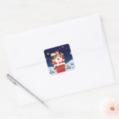 Vrolijk kerstfeest van de bemanning vierkante sticker (Envelop)