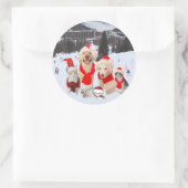 Vrolijk kerstfeest van de bende! ronde sticker (Tas)
